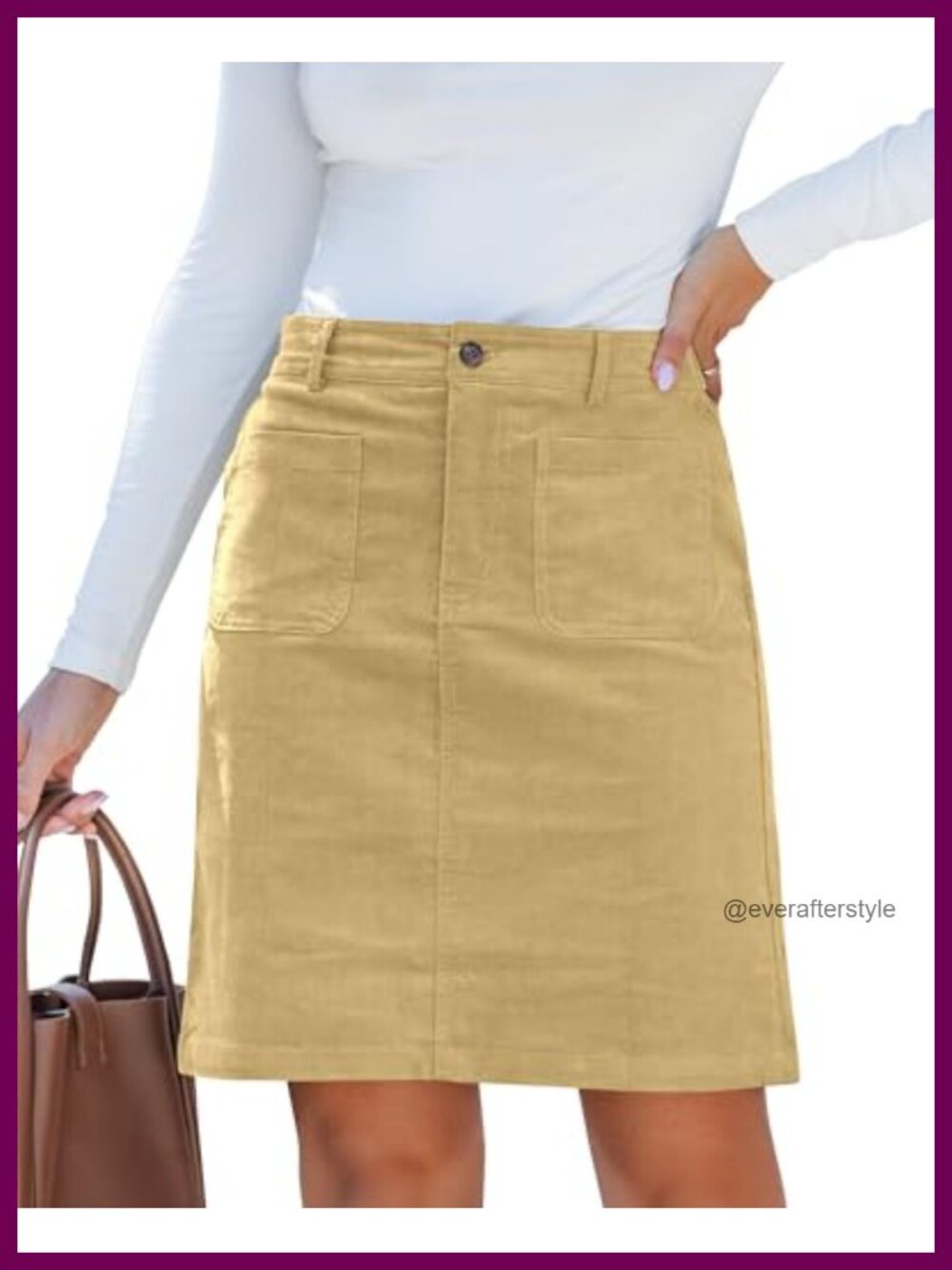 Corduroy High Waisted Mini Skirt with Patch Pockets